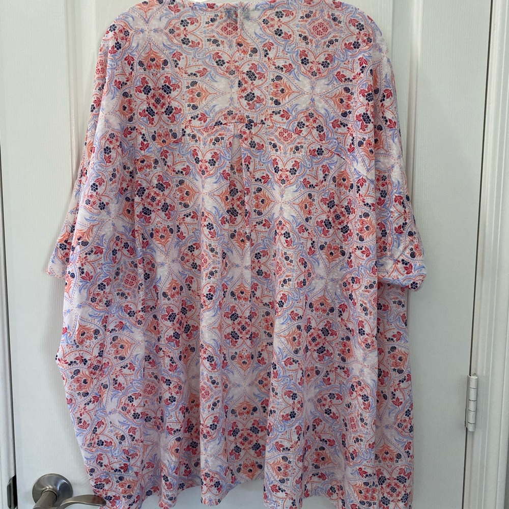 Torrid Multi-Color Floral Print Pattern Short Sleeve Open Front Cardigan… - Picture 7 of 12